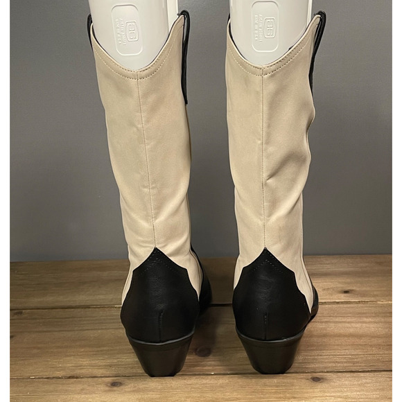 Dolce Vita Women's Korbella Western Boots Size 9 Cream Black Cowboy Mid Calf - Picture 7 of 16